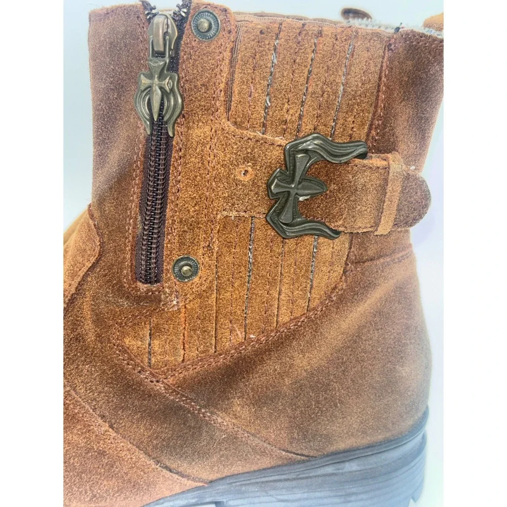 MARK NASON Lounge U Rock Boot Cross Brown Suede Leather Shoe Mens‎ Buckle Chukka
